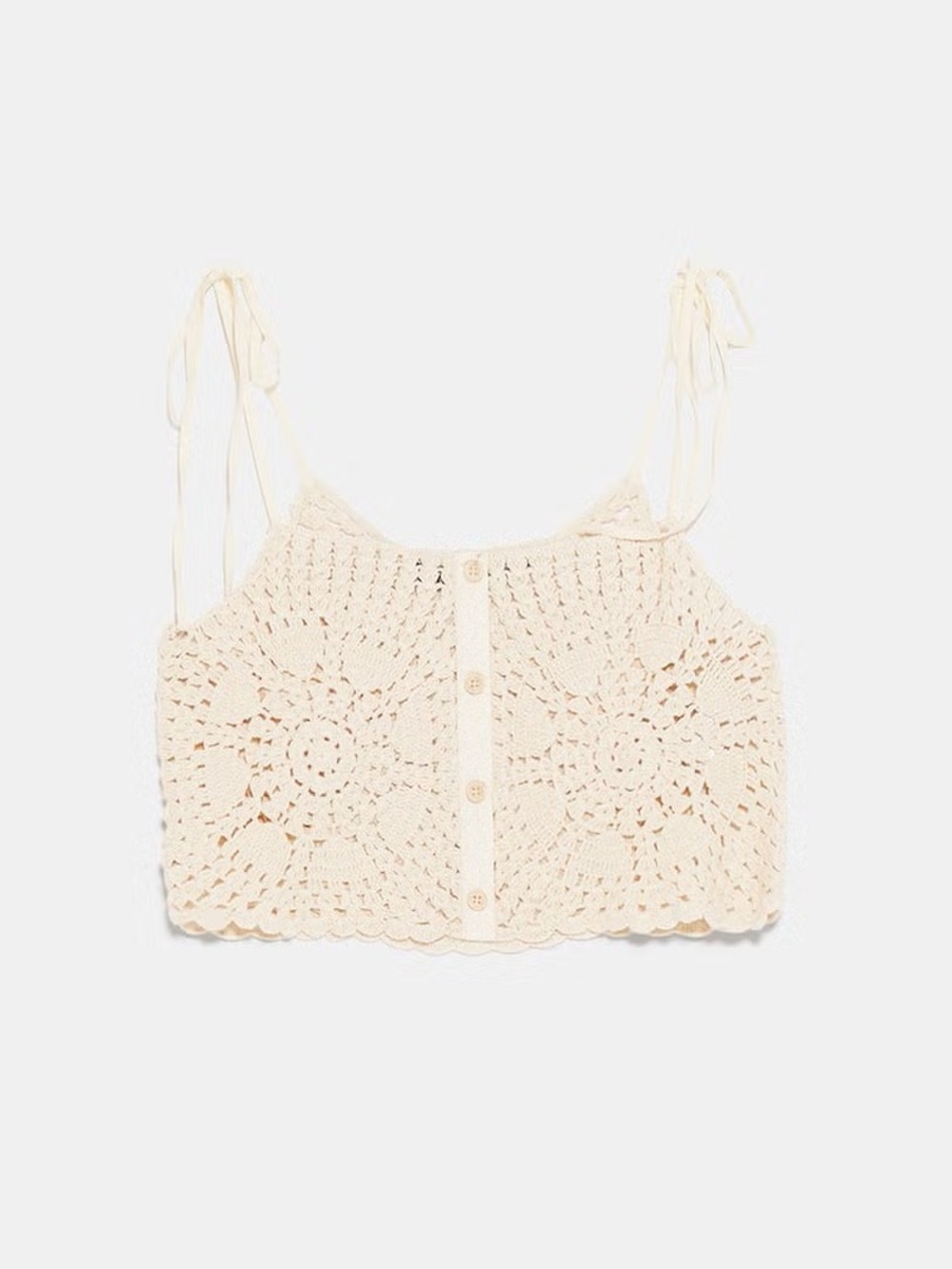 ZARA cream Crochet Tank Top - Picture 1 of 4